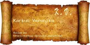 Karkus Veronika névjegykártya